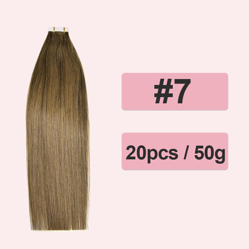 Polyester Human Hair Extensions PU Real Wig