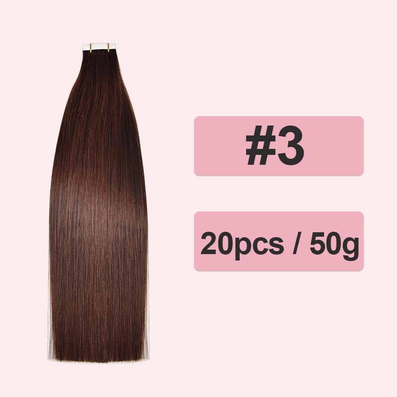 Polyester Human Hair Extensions PU Real Wig