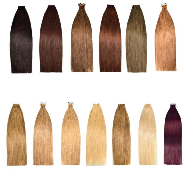 Polyester Human Hair Extensions PU Real Wig