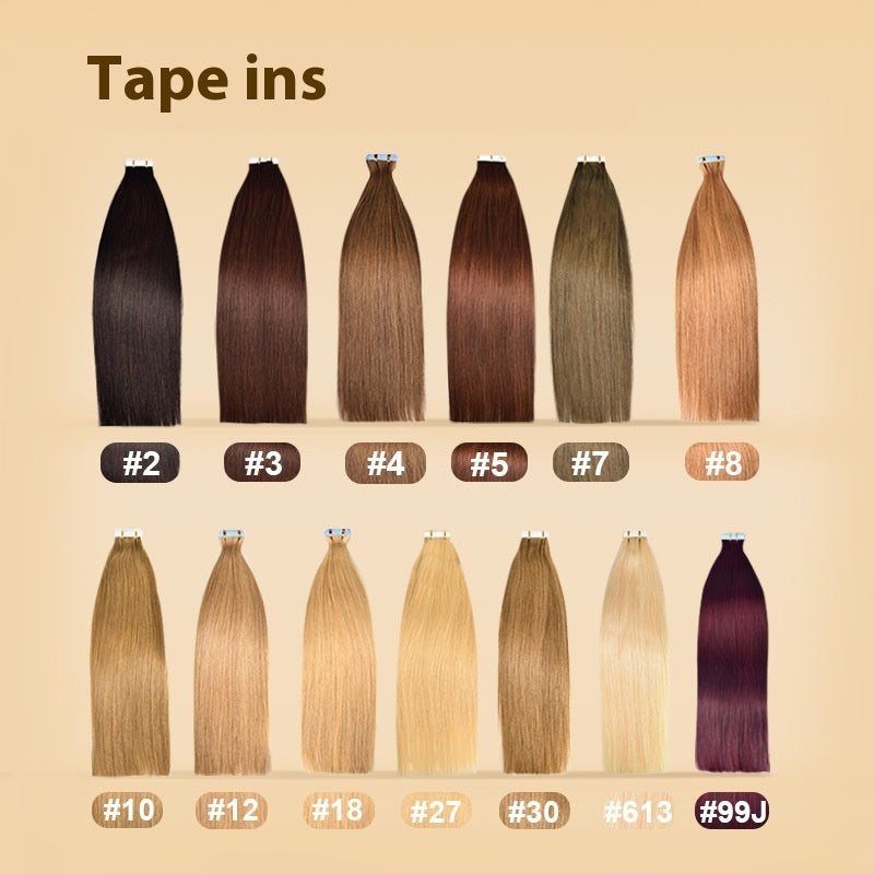 Polyester Human Hair Extensions PU Real Wig