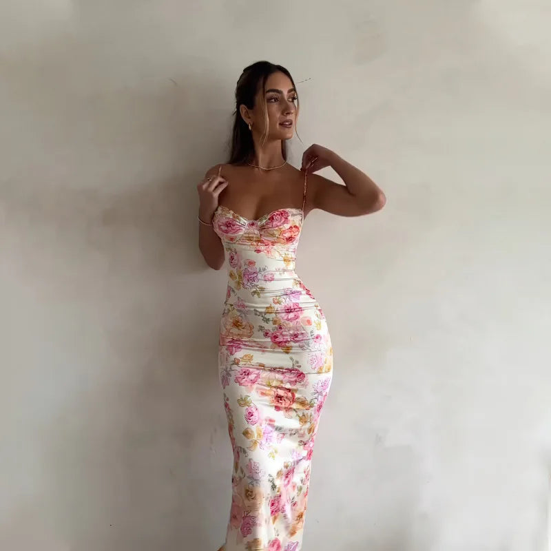 Floral Slim Sleeveless Party Beach Style Dress Summer