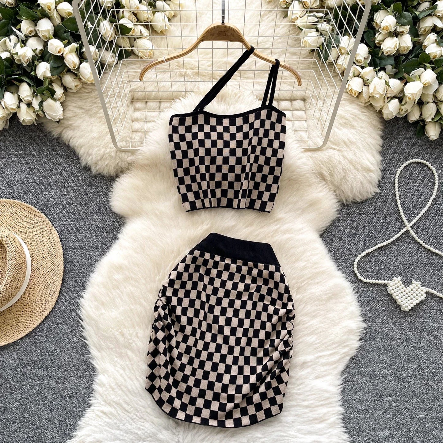 Delicate and Elegant Croped set and skirt