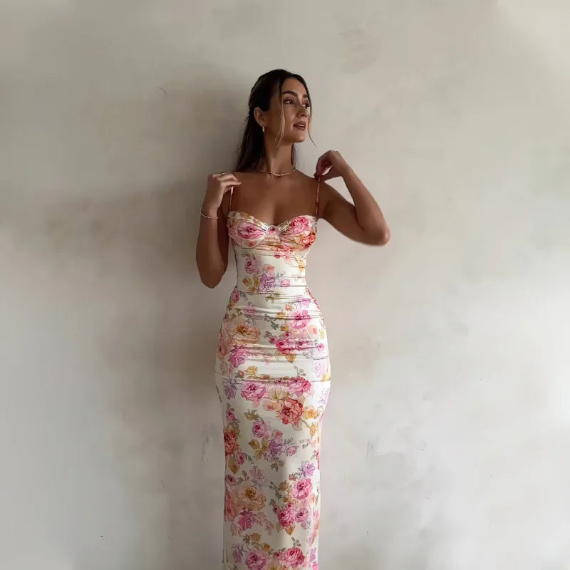 Floral Slim Sleeveless Party Beach Style Dress Summer