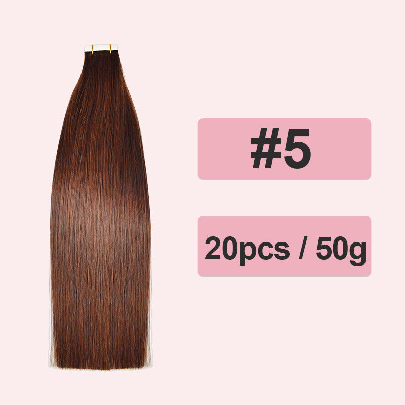 Polyester Human Hair Extensions PU Real Wig