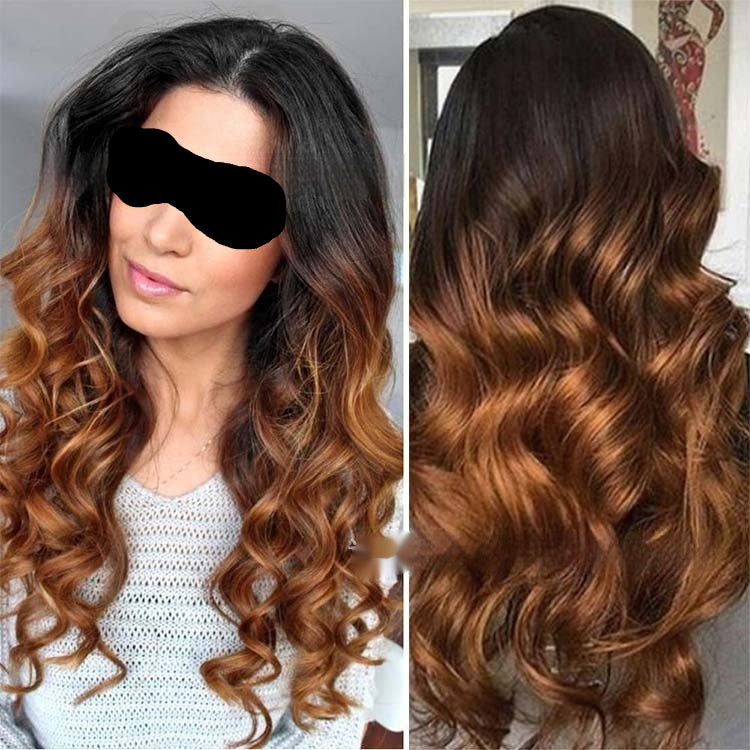 Real Human Hair Former Lace Head Cap Gradient Wig