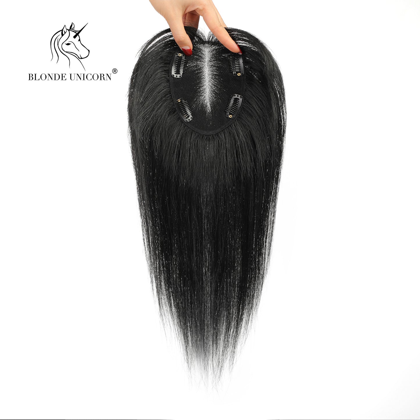 Blonde  Natural Black Hand Tied Real Human Hair Toppers For Women