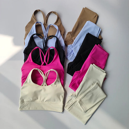 Beautiful fitness tops breathable comfortable and soft and Leggings Tank Top Breathable Set