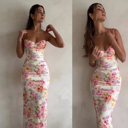 Floral Slim Sleeveless Party Beach Style Dress Summer